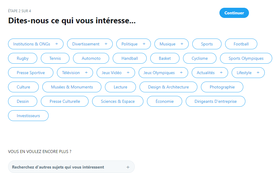 création compte twitter
